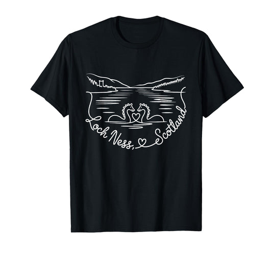 Loch Ness, Scotland Romantic Signature Heart Art Souvenir T-Shirt