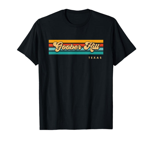 Vintage Sunset Stripes Goober Hill, Texas T-Shirt
