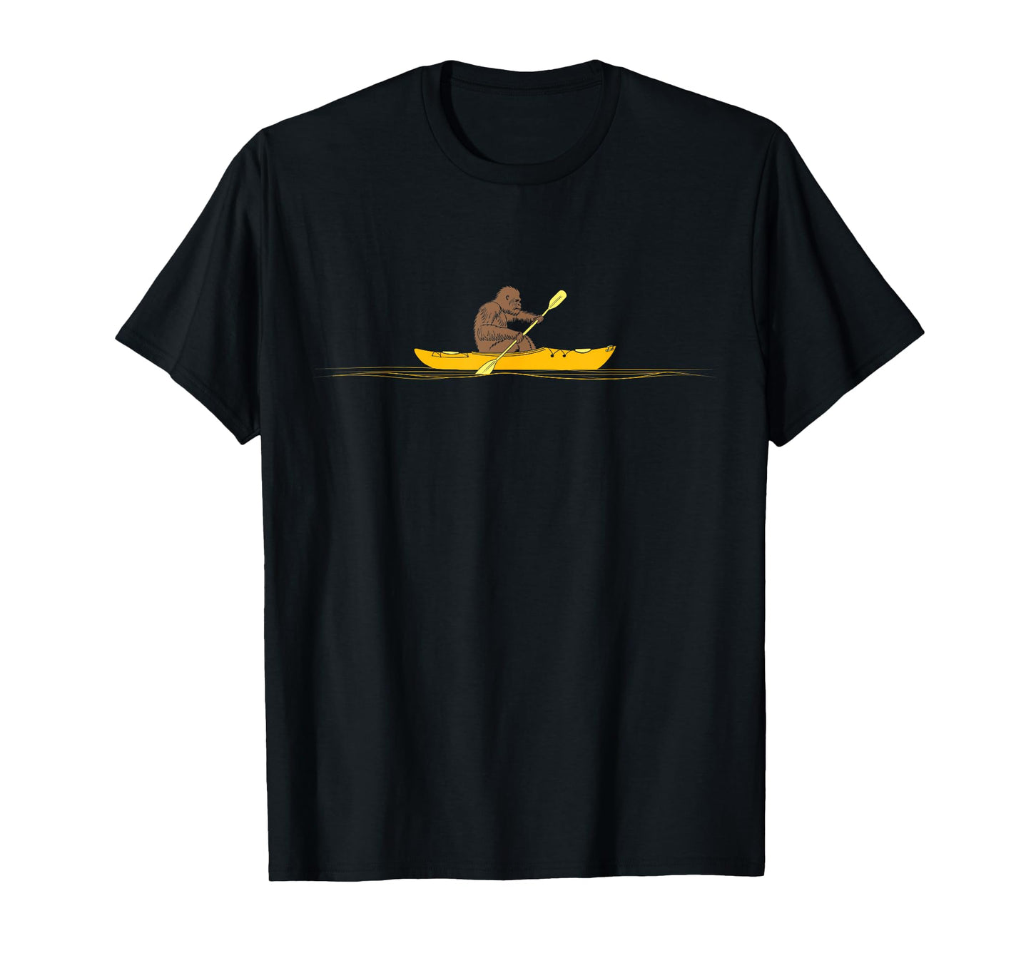 Sasquatch Kayak Paddling Graphic Kayaker Funny Kayaking T-Shirt