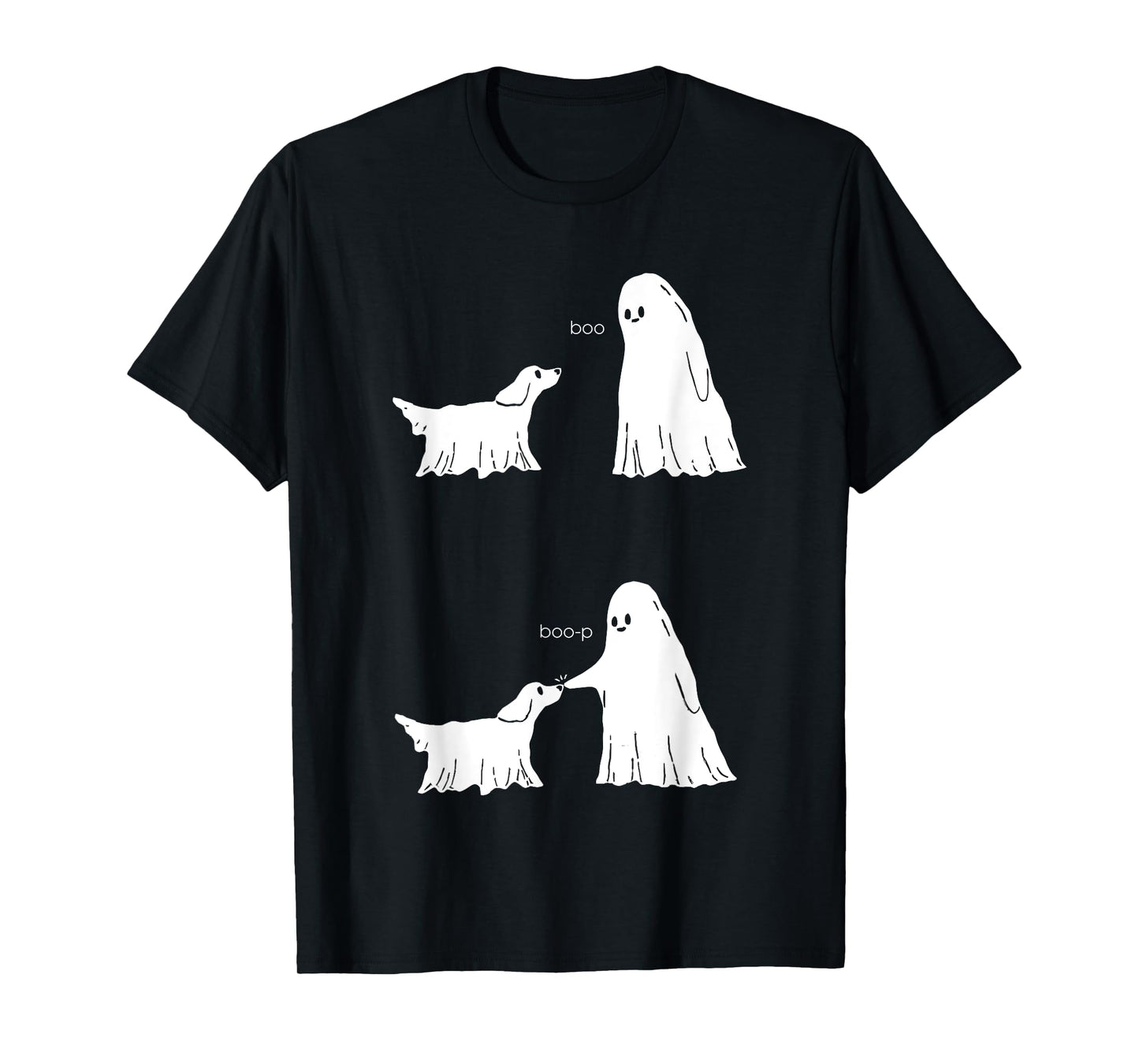 Ghost Touch The Dog Boo Boo-p Halloween T-Shirt