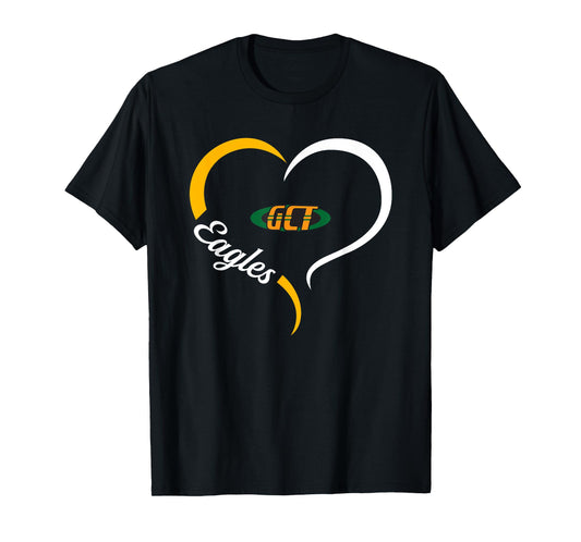 Greene County Tech Eagles Logo Half Heart Slogan HS T-Shirt