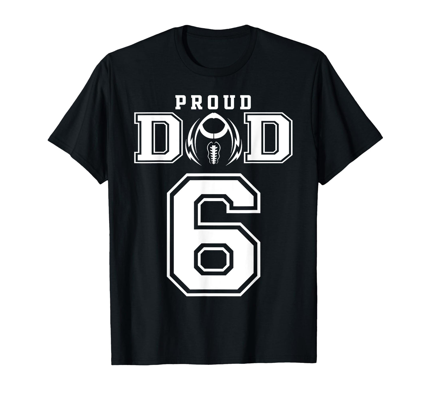 Custom Proud Football Dad Number 6 Personalized For Men T-Shirt