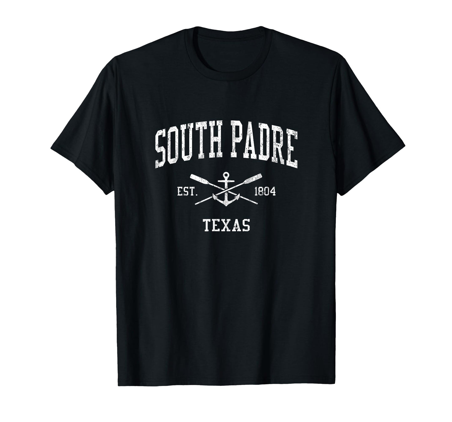 South Padre Island TX Vintage Crossed Oars & Boat Anchor Spo T-Shirt