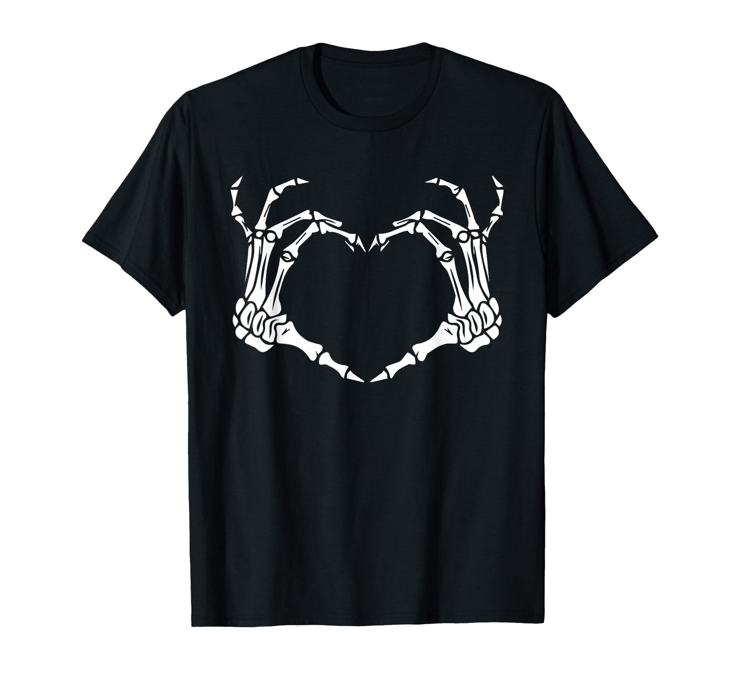 Skeleton Hand Heart Halloween Funny Bones Love T-Shirt