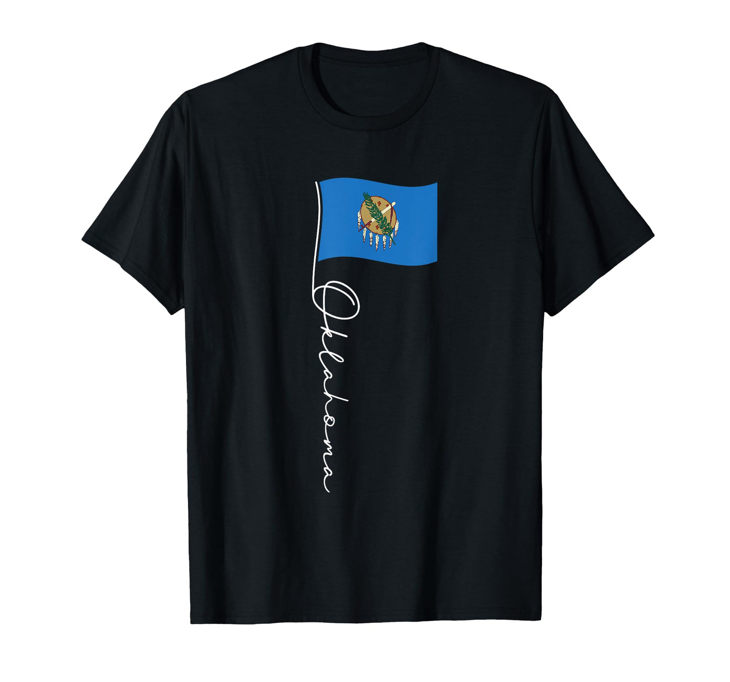 Oklahoma Signature Flag Pole - Elegant Oklahoman Flag T-Shirt