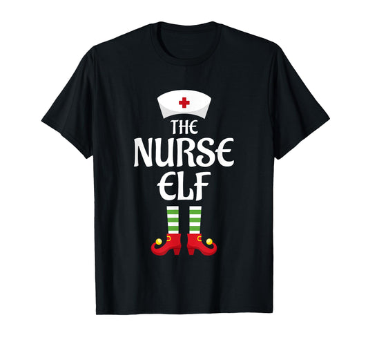 Nurse Elf Family Matching Group Christmas T-Shirt