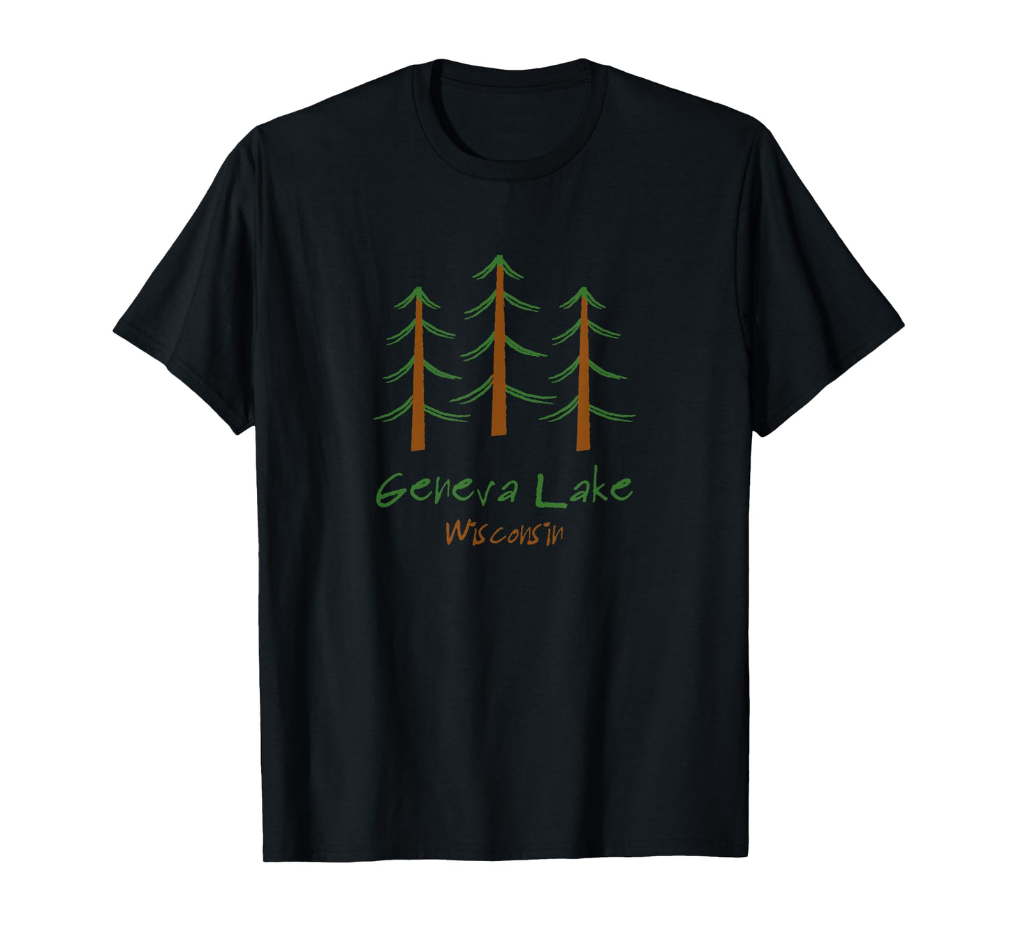 Wisconsin - Geneva Lake - Minimalist Forest Trees T-Shirt