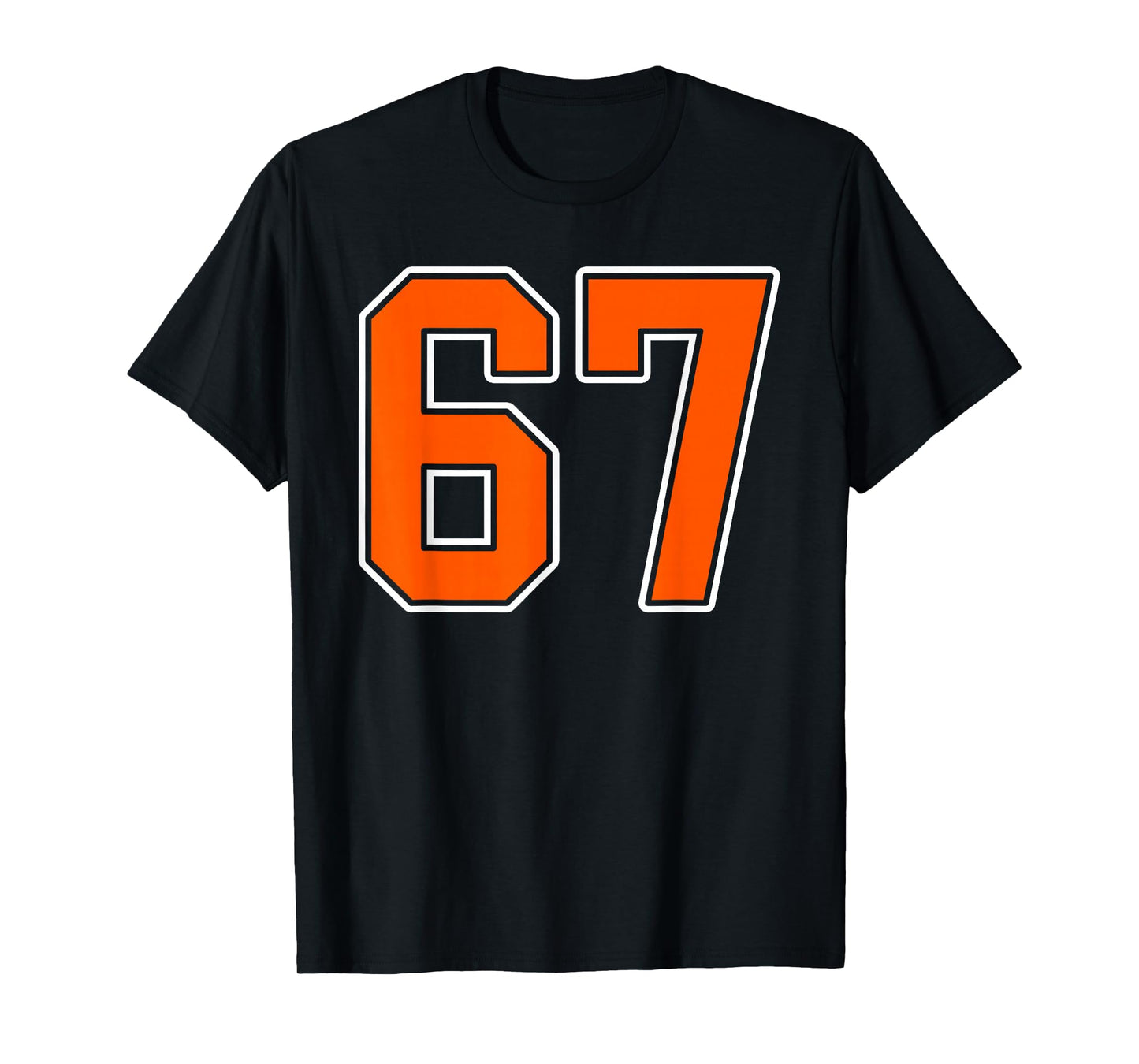 Orange White Number 67 Jersey Player Uniform #67 T-Shirt