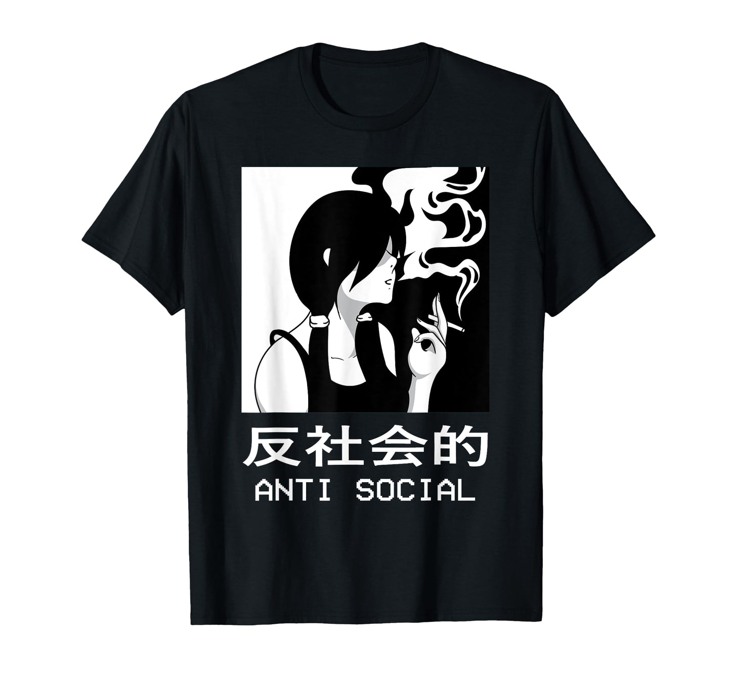 Aesthetic Sad Antisocial Anime Girl Japanese Emo Goth T-Shirt