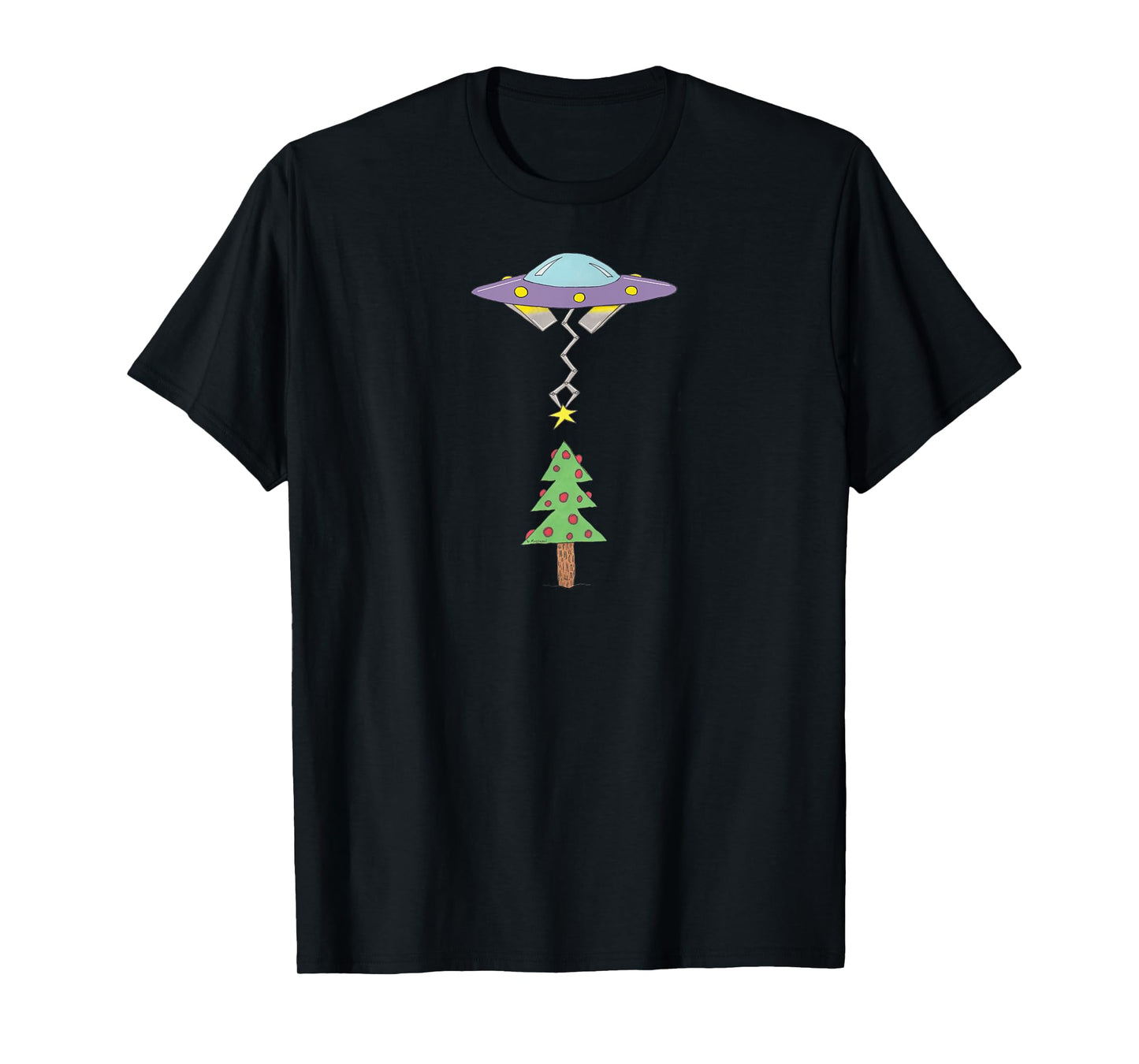 UFO Stars Top Of Christmas Tree Holiday Gift T-Shirt T-Shirt