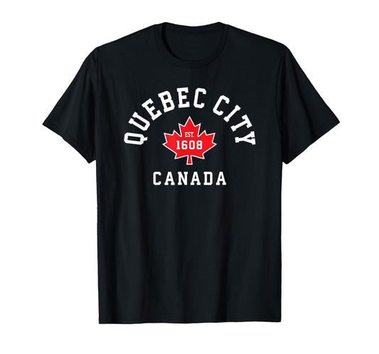 Quebec City Canada T-Shirt Canadian Flag Maple Leaf Gift Tee T-Shirt