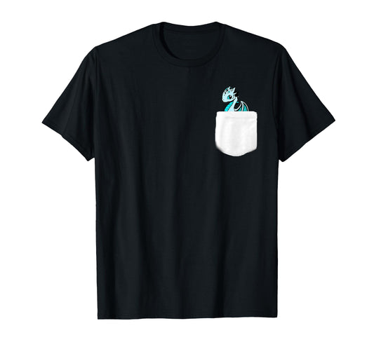 Blue Eyed Baby Dragon T Shirt with Pocket Detail T-Shirt