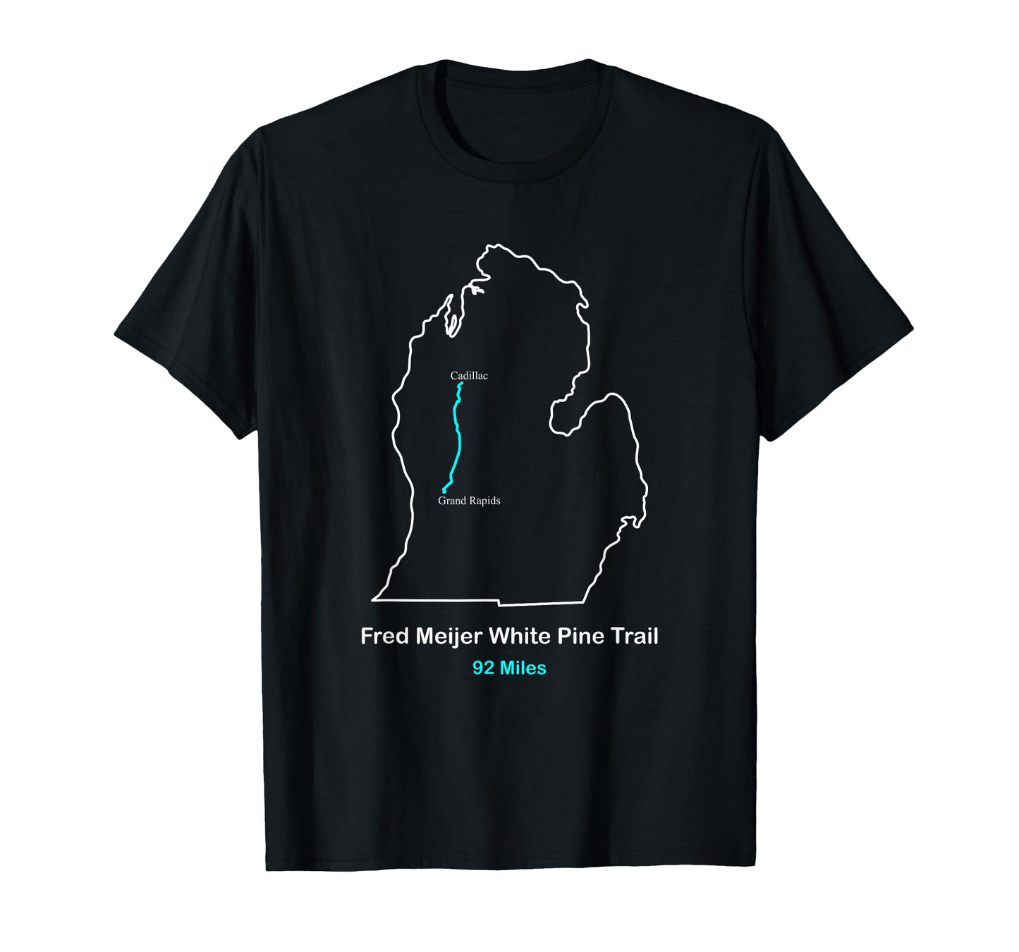 Route Map of the Fred Meijer White-Pine Trail T-Shirt