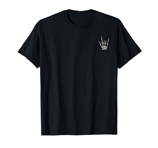 Funny Punk Rock Skeleton Cool Rocker Halloween Men Women Kid T-Shirt