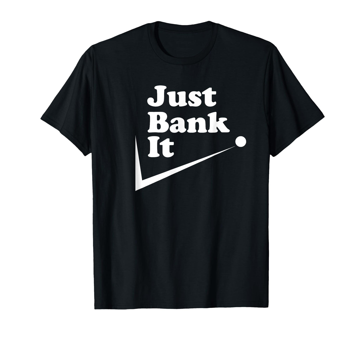 Rack Em Up Unisex-Adult Black Modern Diamond Billiards-Themed T-Shirt, Small, Short Sleeve, Crew Neck, Classic Fit, Polyester 100%