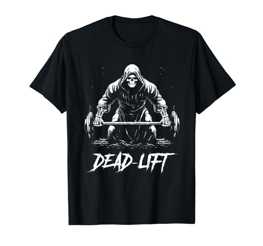 Funny Dead Lift Grim Reaper Halloween Gym Weights Training T-Shirt