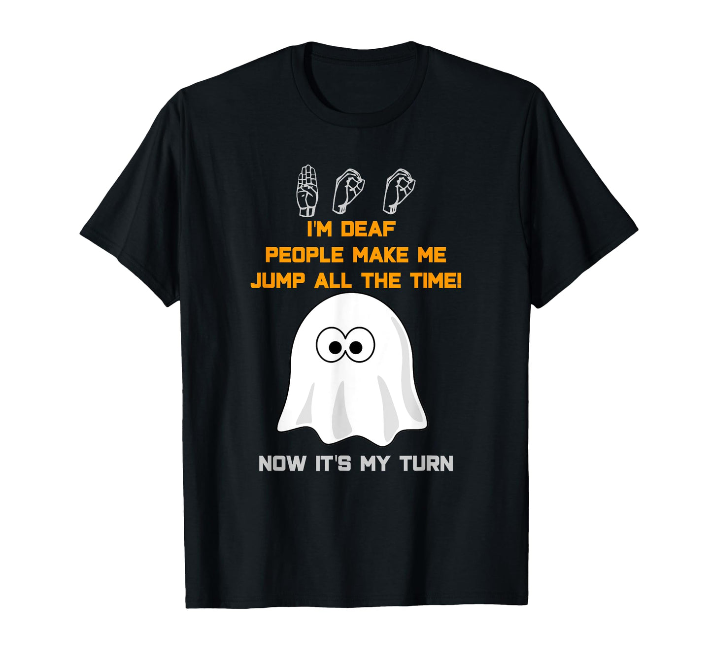Boo Ghost ASL Funny Halloween T-Shirt sign language