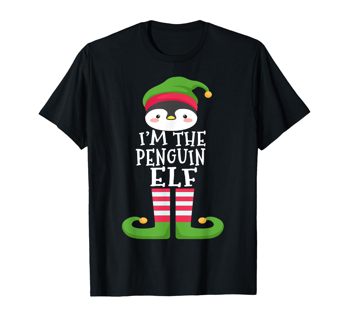 Penguin Lover's Family Matching Christmas Elf Costume Pajama T-Shirt