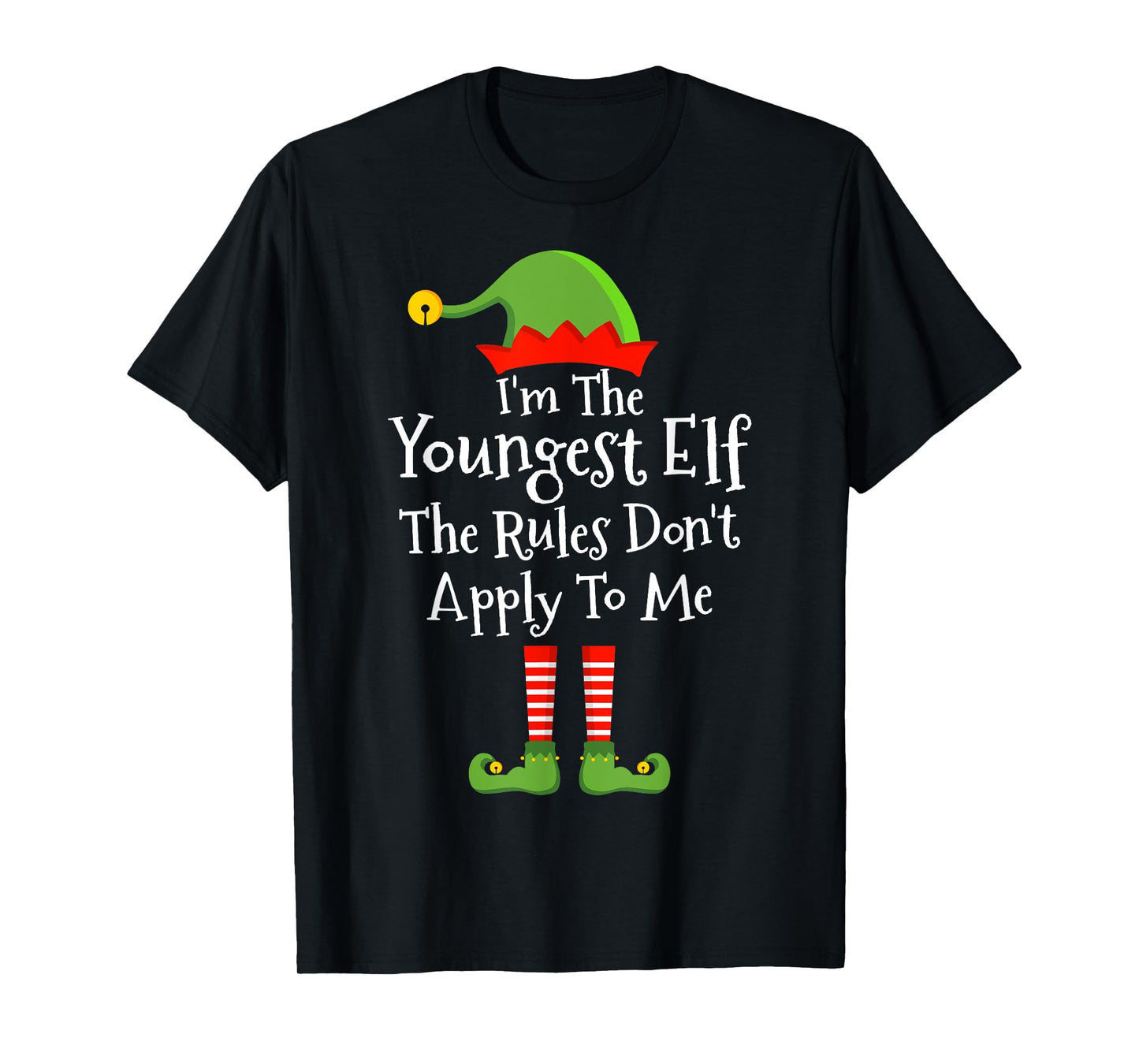 Youngest elf Rules Don't Apply Christmas Matching Family T-Shirt