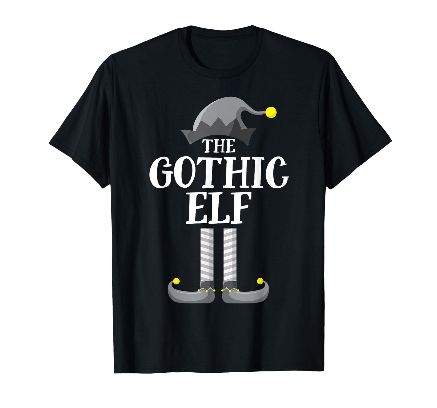 Gothic Black Elf Matching Family Group Christmas Party PJ T-Shirt