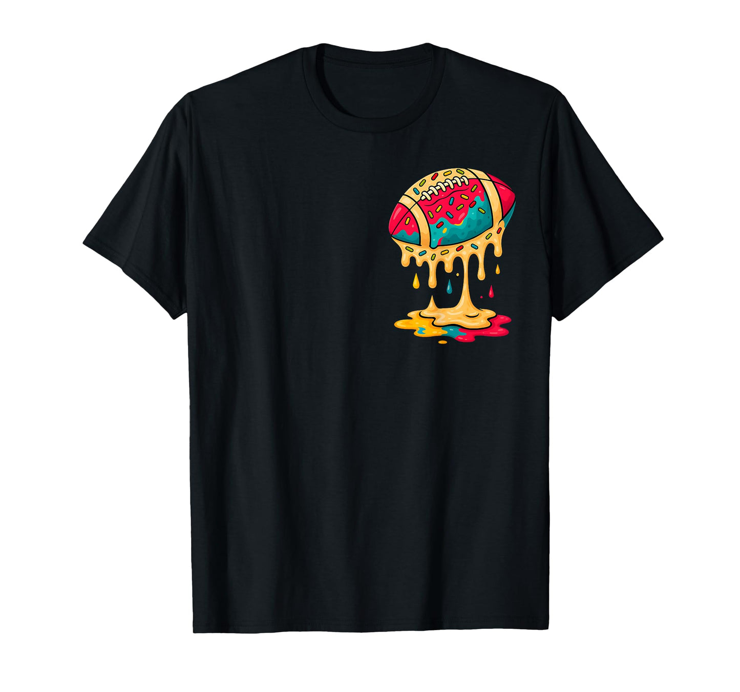 Football Ice Cream Drip Boys Football Fan Youth Game Day T-Shirt