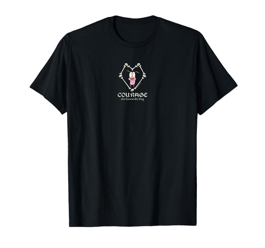 Courage the Cowardly Dog Cute Bones Heart Cartoon T-Shirt