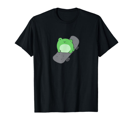 Cute Frog and Skateboard Kawaii Aesthetic Frog T-Shirt