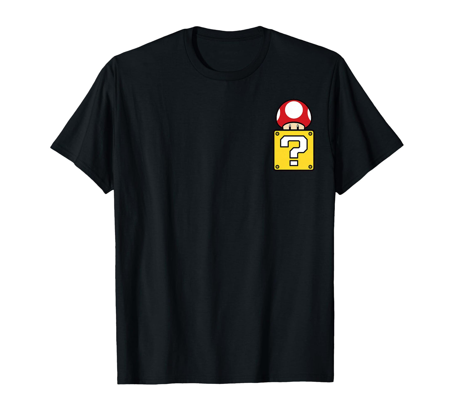 Super Mario Mystery Box Mushroom Left Chest T-Shirt