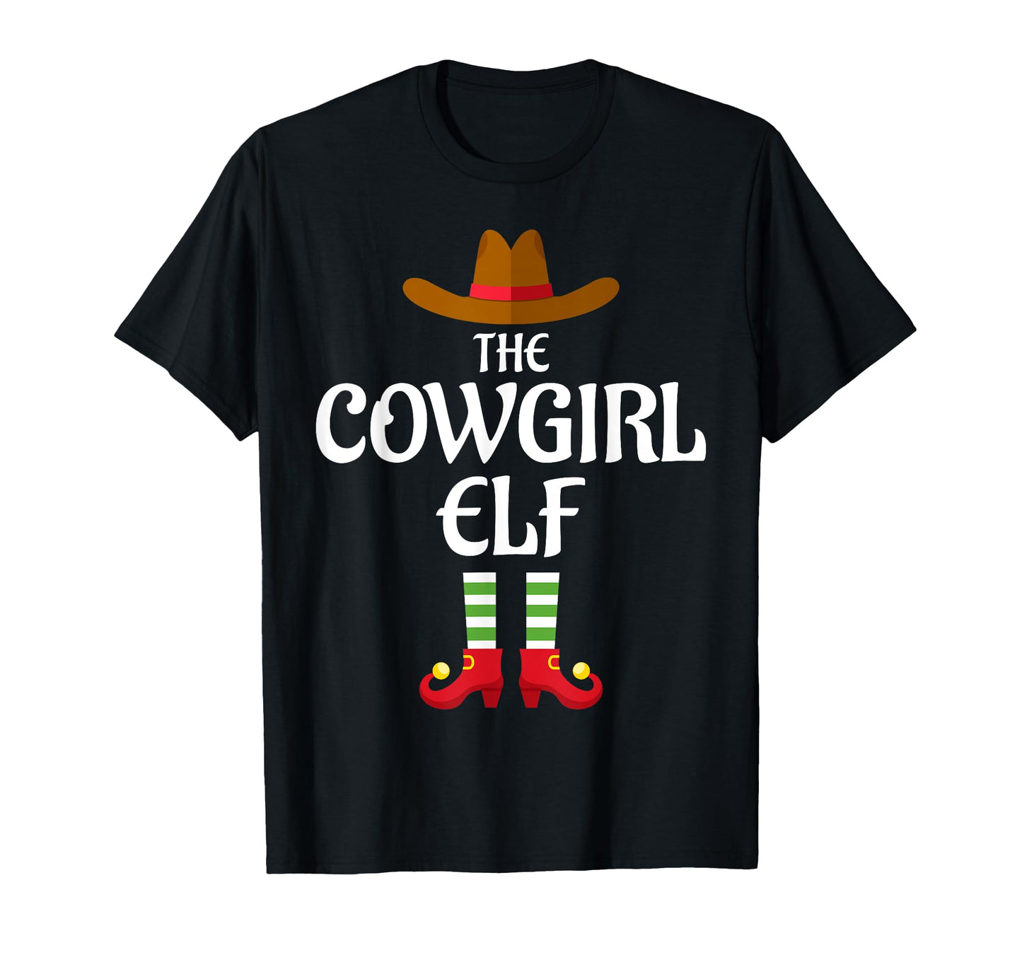 Cowgirl Elf Family Matching Group Christmas T-Shirt