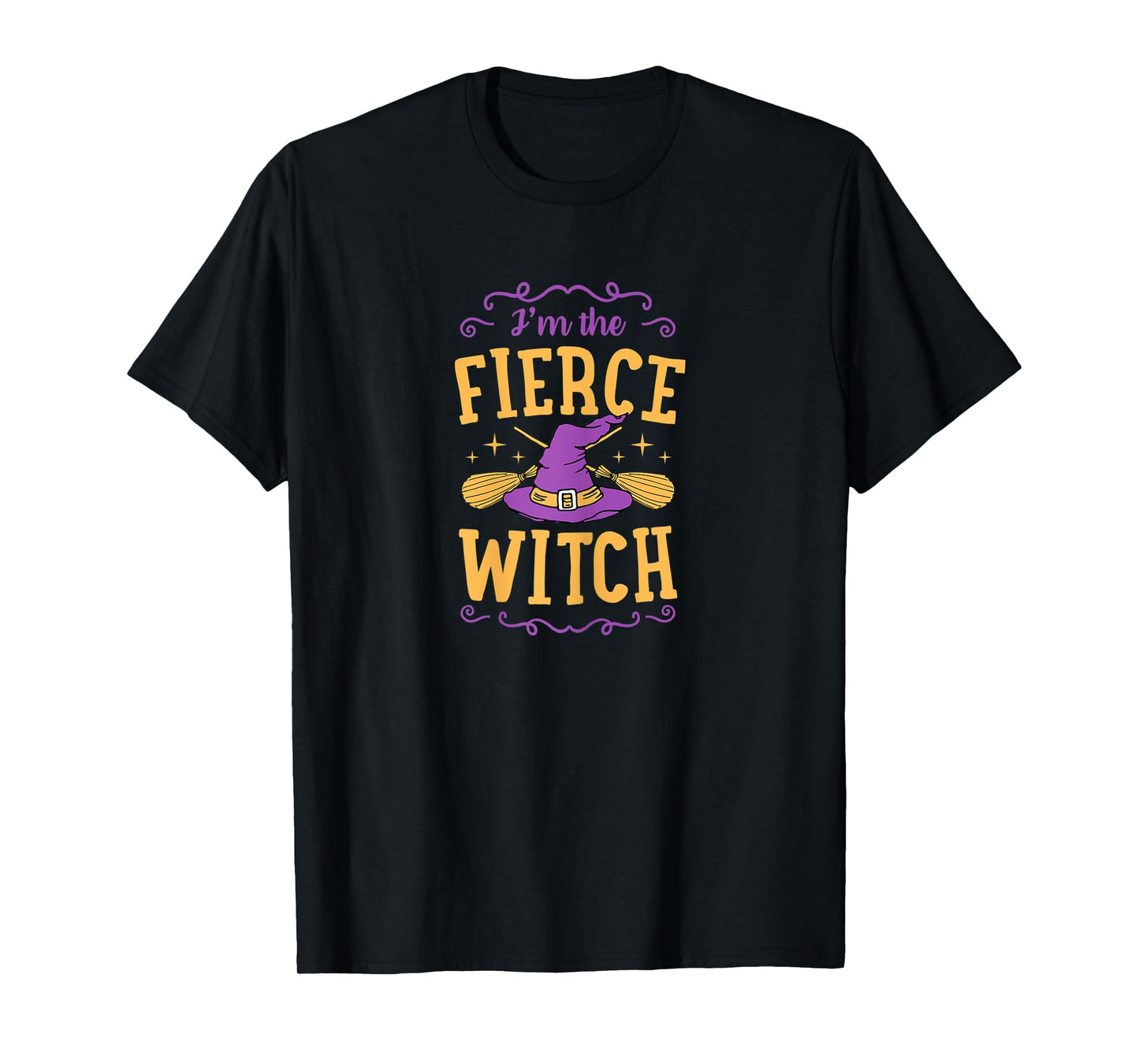 Womens I'm The Fierce Witch Funny Cute Matching Witchy Halloween T-Shirt