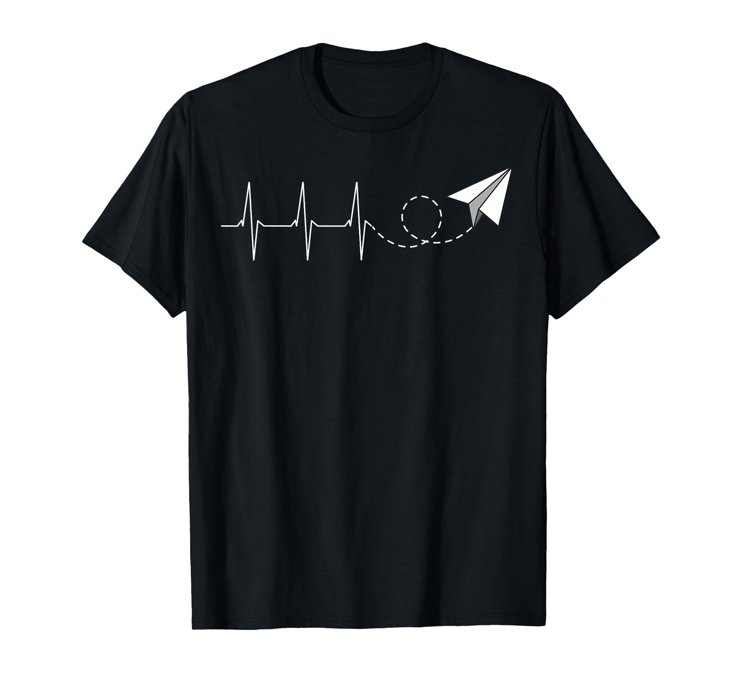 Paper Airplane Heartbeat Aeronautical Engineering Funny T-Shirt