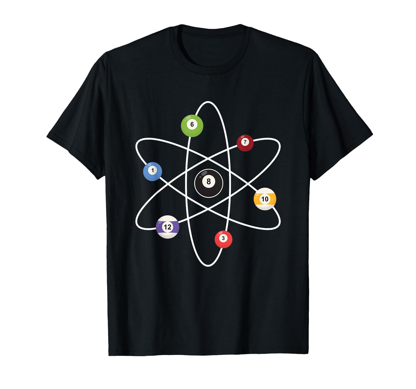 Cue Ball Atoms - Billiard Lover Pool Player Game Sports T-Shirt