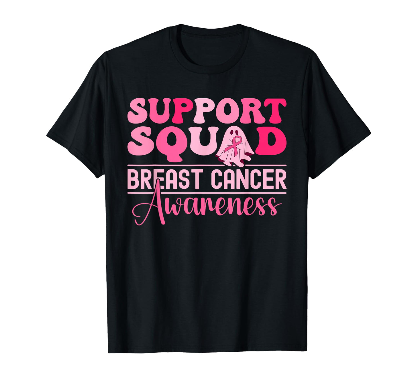 Support Squad Breast Cancer Awareness halloween girls kids T-Shirt