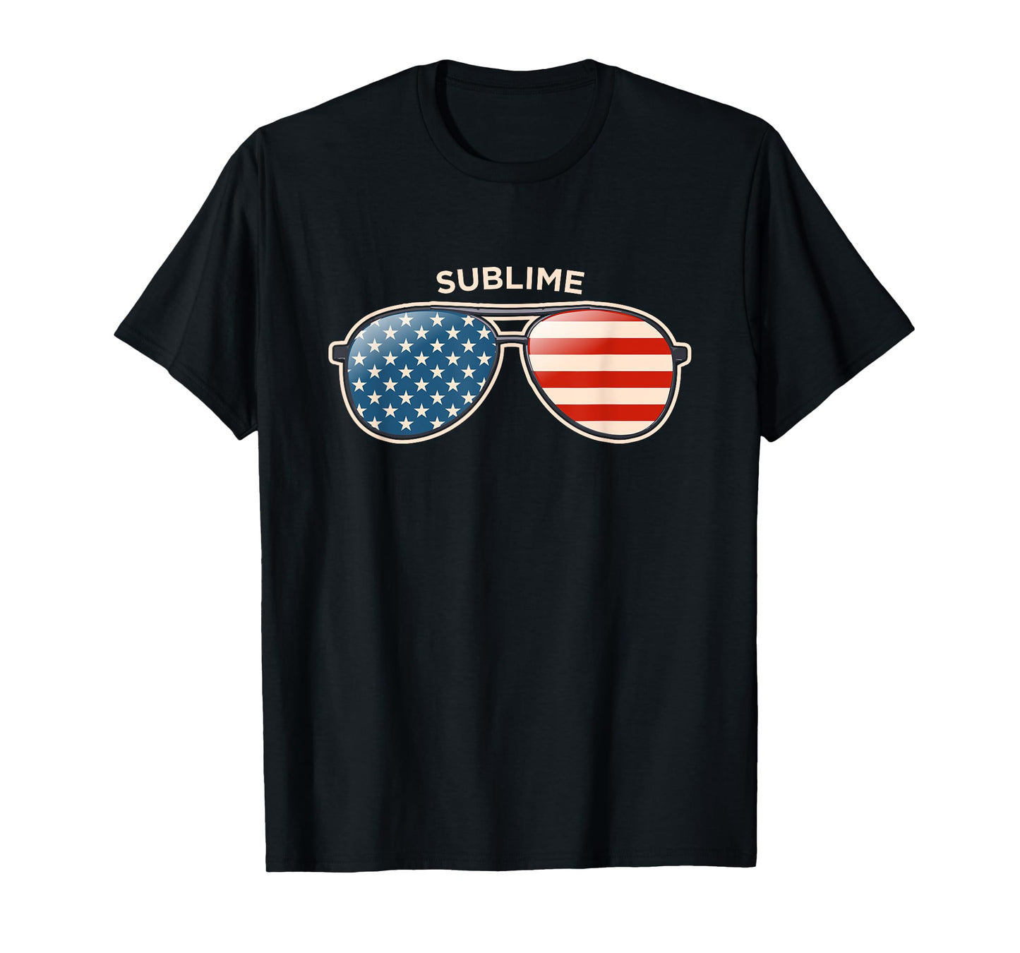 Sublime, TX Vintage US Flag Sunglasses T-Shirt