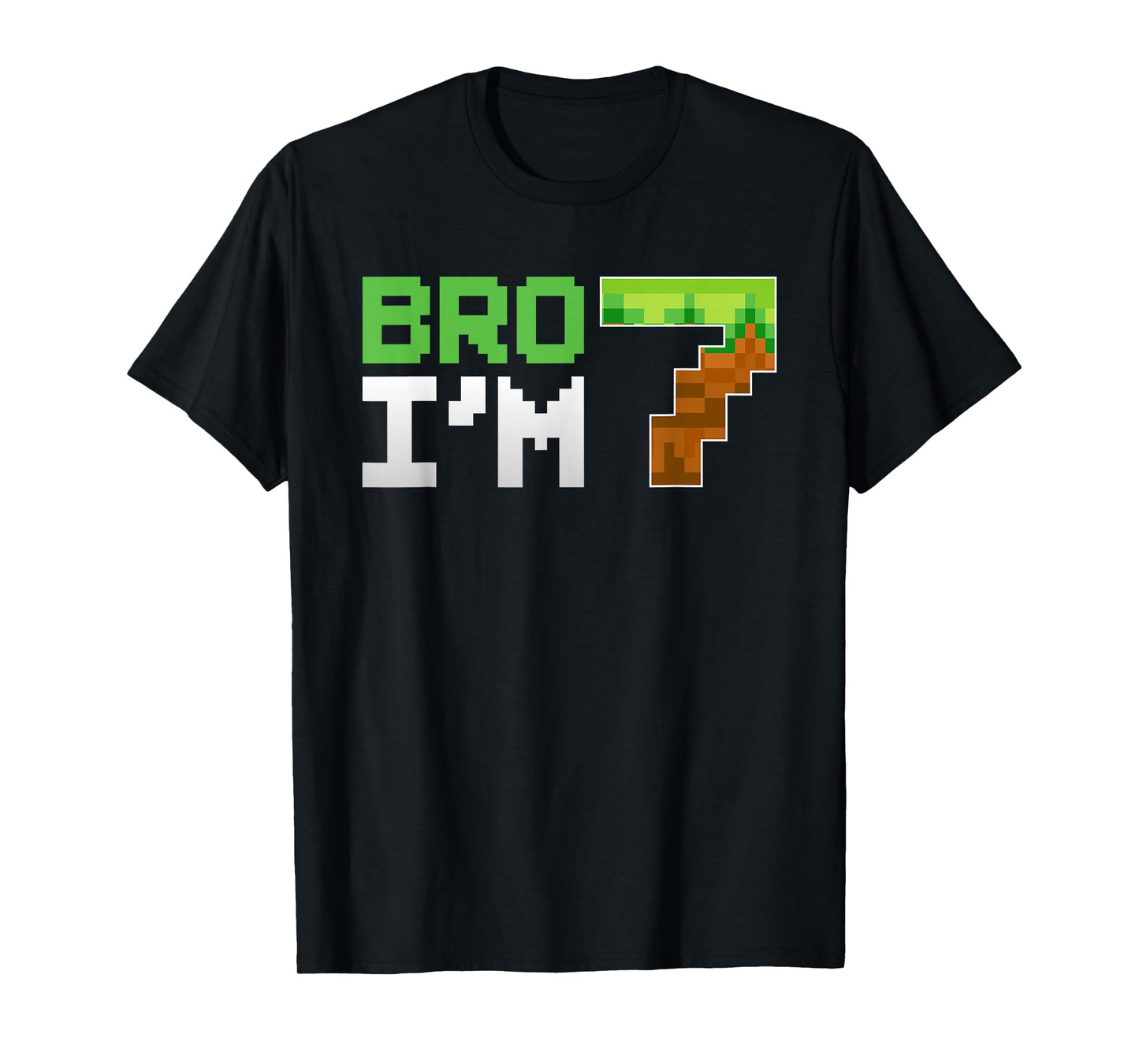 Kids 7th Birthday Boy Bro I’m 7 Year Old Gamer Pixel Number T-Shirt
