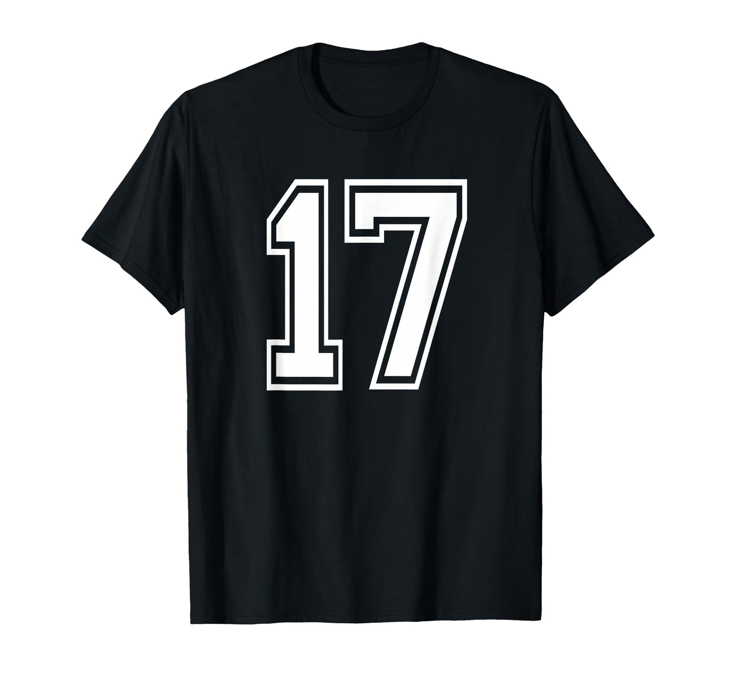 Number 17 Numbered Uniform Sports Jersey Team 17th Birthday T-Shirt