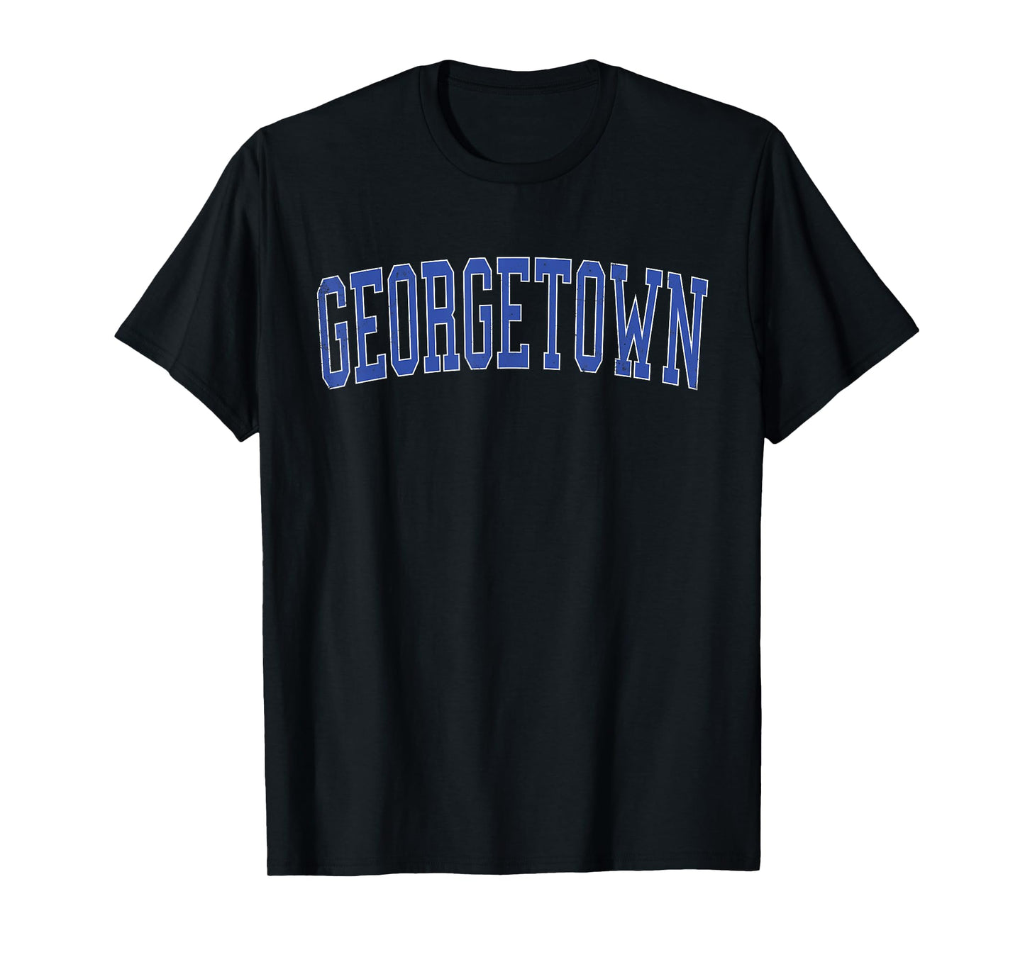 Vintage Georgetown TX Distressed Blue Varsity Style T-Shirt