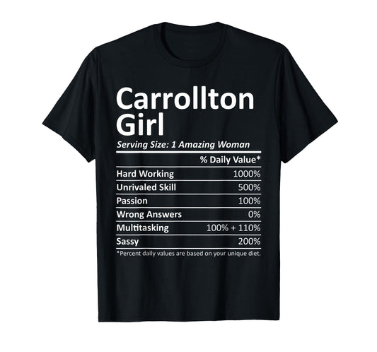 CARROLLTON GIRL TX TEXAS Funny City Home Roots USA Gift T-Shirt