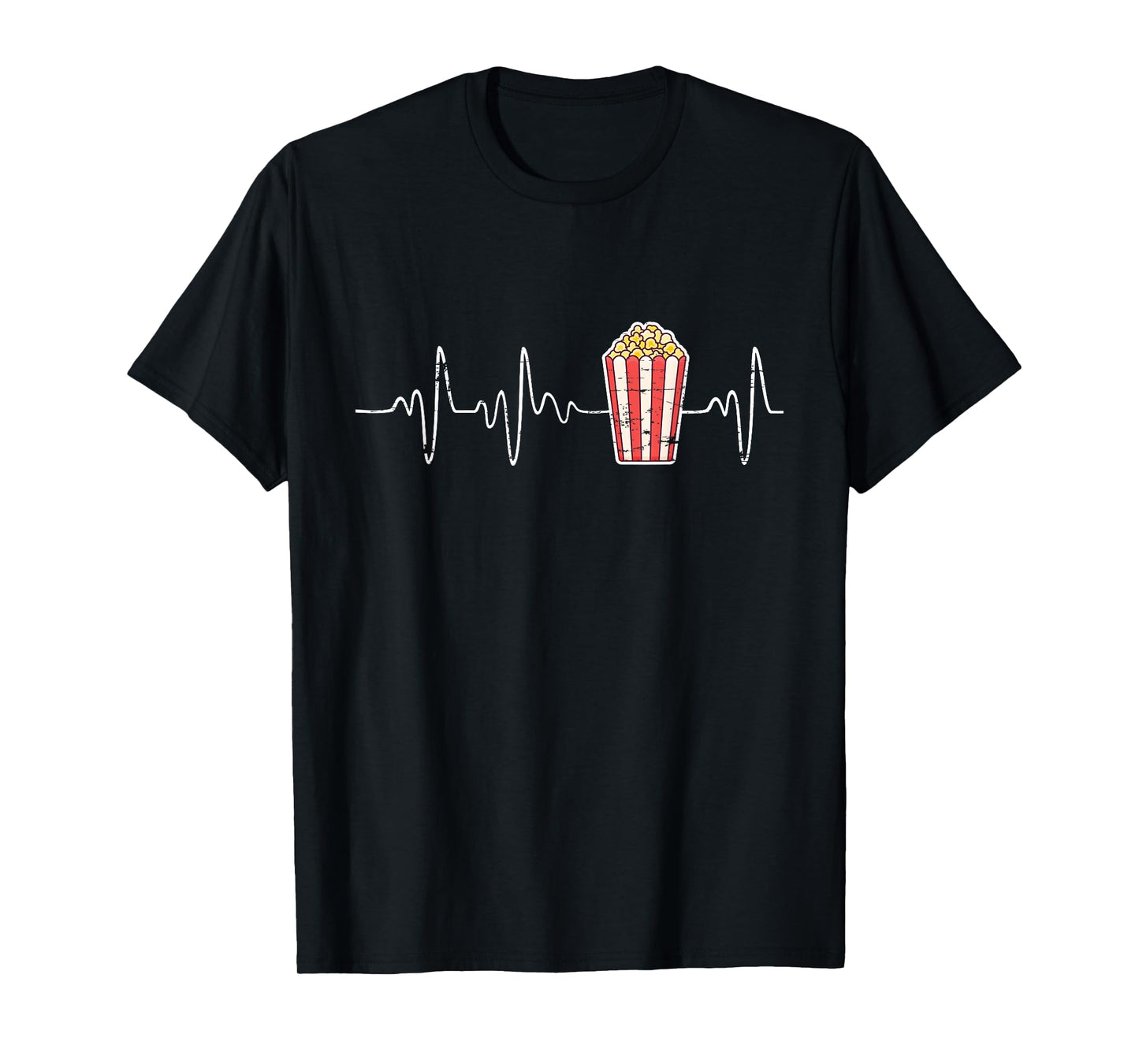 Movie Snack Popcorn Lover Heartbeat Gift Popcorn T-Shirt