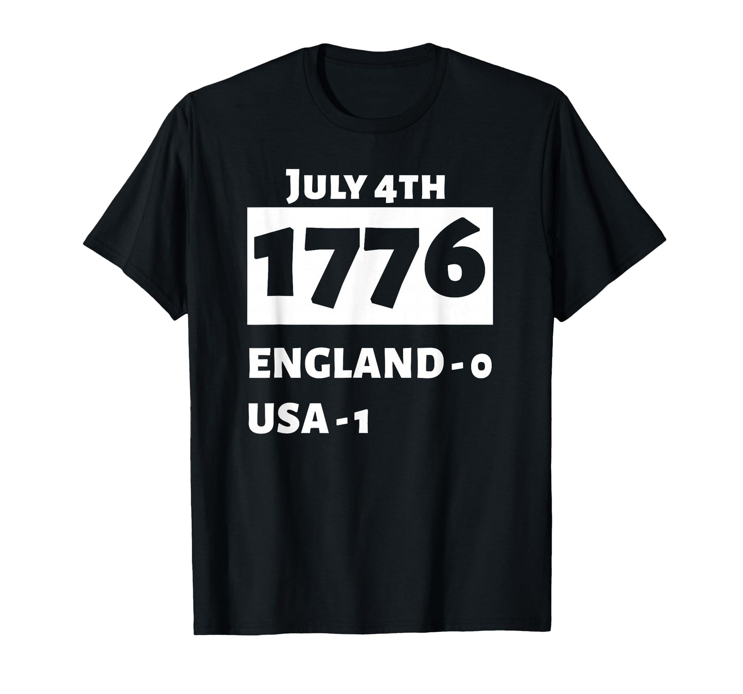 Patriotic for USA Fourth Of July 1776 Independence T-Shirt - Black, Unisex, Short Sleeve, Classic Fit, Small