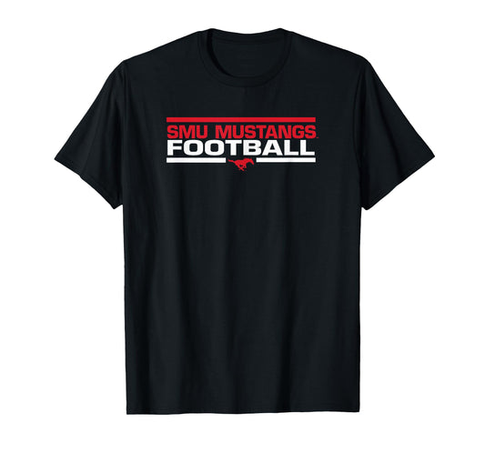 SMU Mustangs Football Tackle Dark Gray Officially Licensed T-Shirt