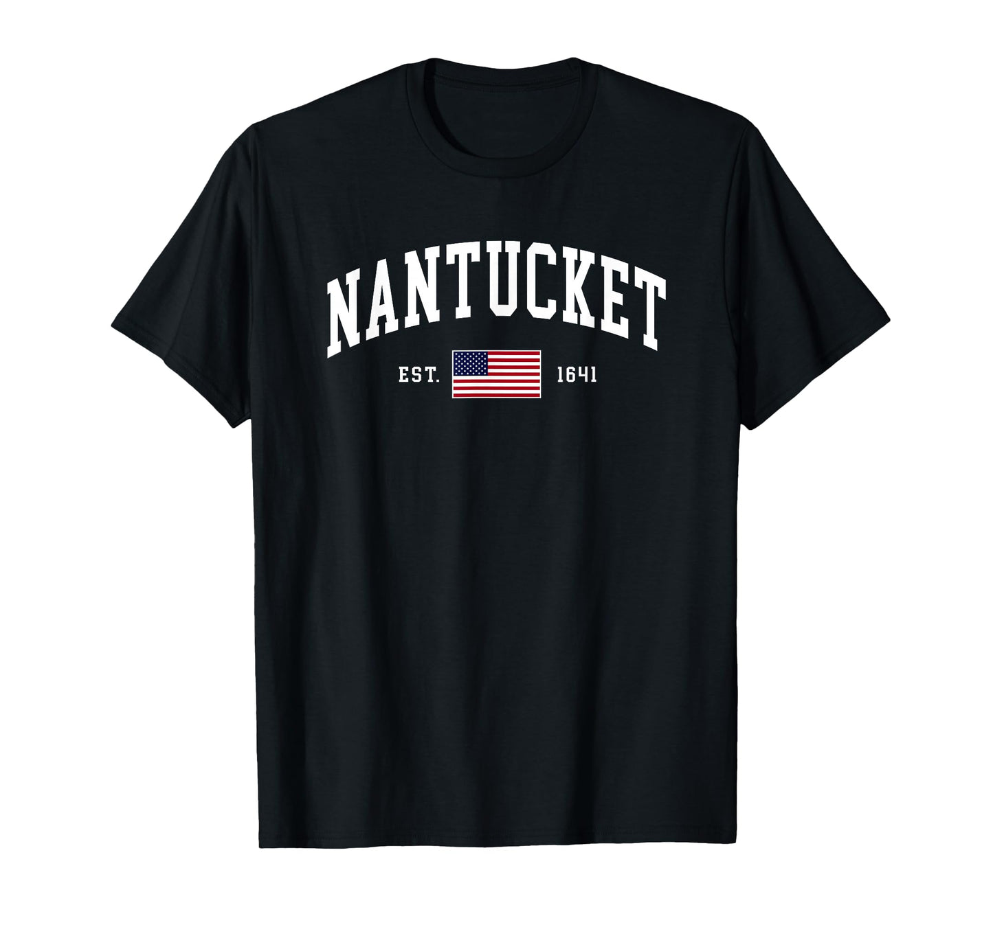 Nantucket Massachusetts July 4th US Flag Retro Throwback T-Shirt