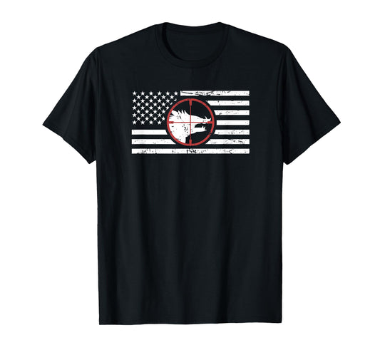 Wild Hog Hunter T-Shirt / Gift For Pig Hunters | USA Flag Women Men T-Shirt