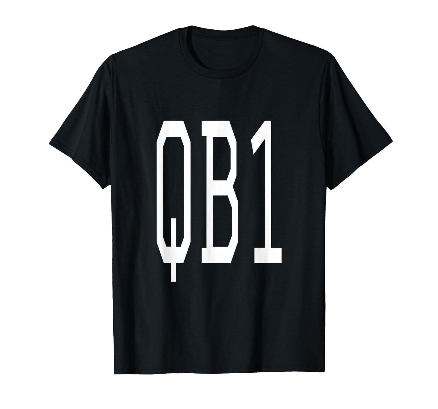 Starting QB1 Quarterback Boys Football T-Shirt Black Small