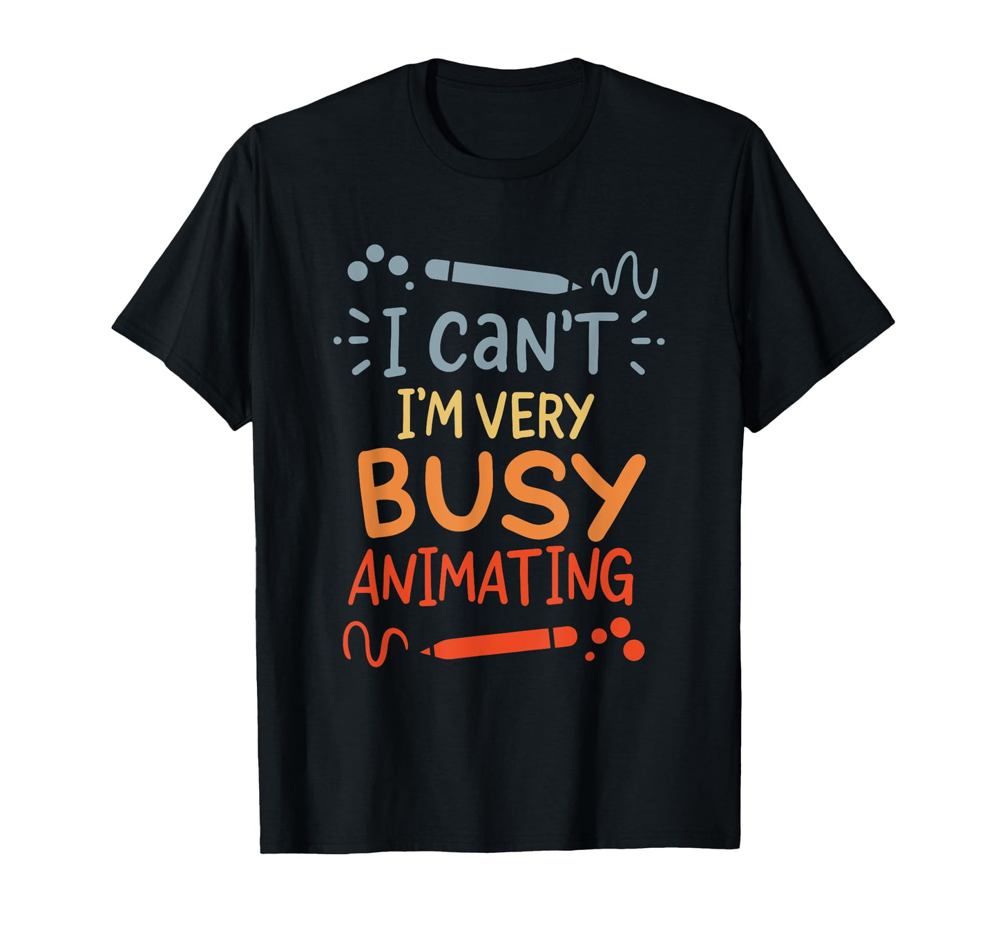 Funny Animation Artist T-Shirts Unisex-Adults Black Cartoon T-Shirt Small