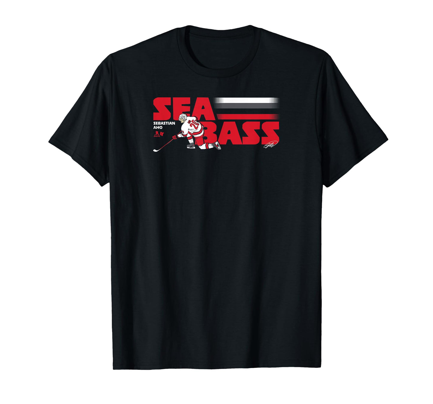 Sebastian Aho: Sea Bass - Carolina Hockey T-Shirt
