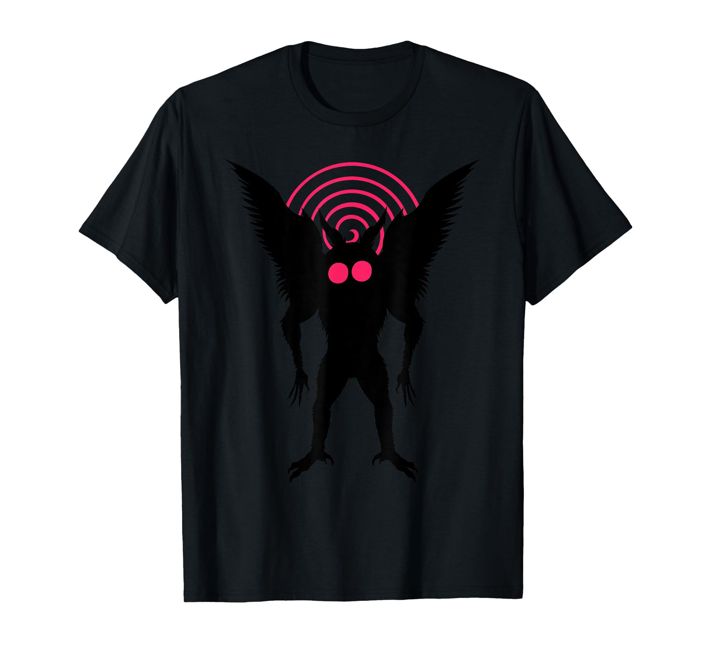 Moth Man Silhouette With Red Eyes Dimensional Portal Mothman T-Shirt