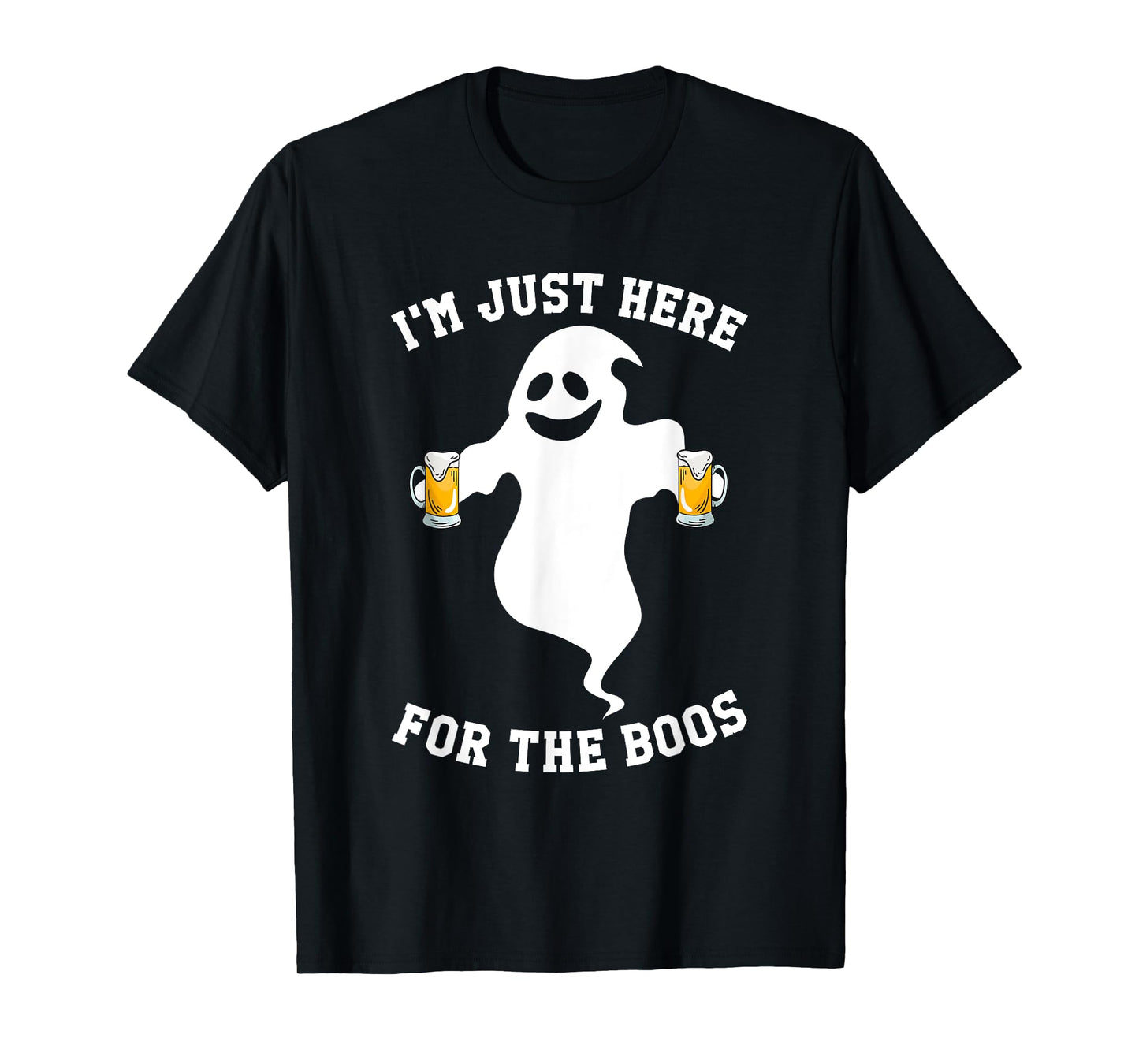 I'm Just Here For Boos Halloween Pumpkin Spice Ghost Graphic T-Shirt