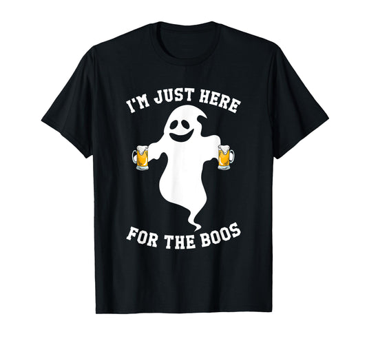 I'm Just Here For Boos Halloween Pumpkin Spice Ghost Graphic T-Shirt