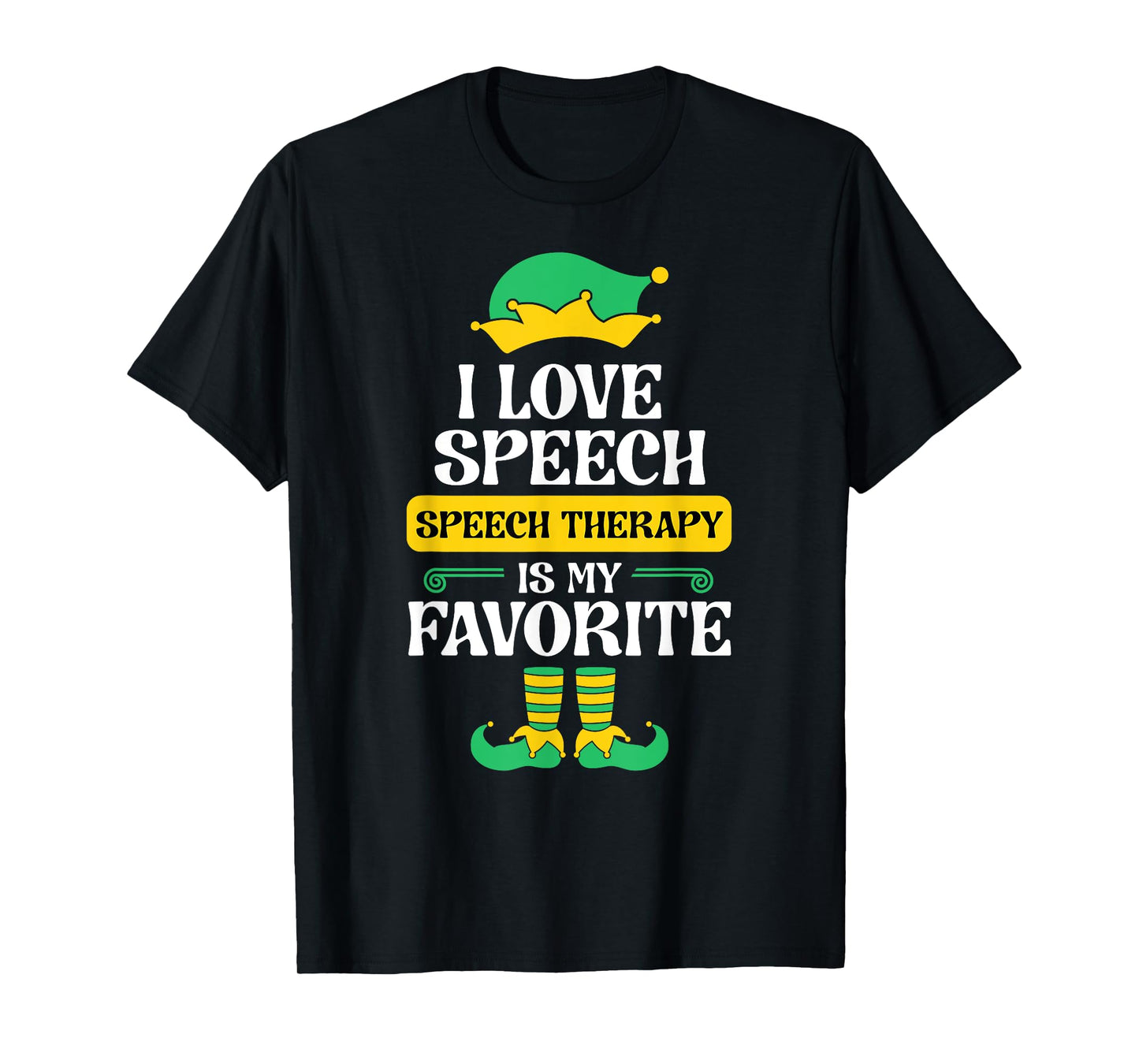 Speech Therapy Elf Christmas School Therapist SLP Language T-Shirt
